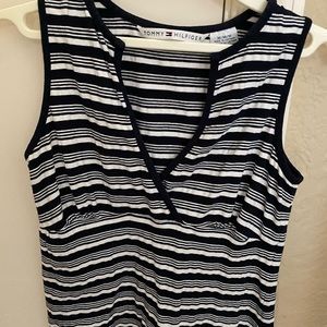 Womens/Girls Tommy Hilfiger stripes white/blue tops size medium